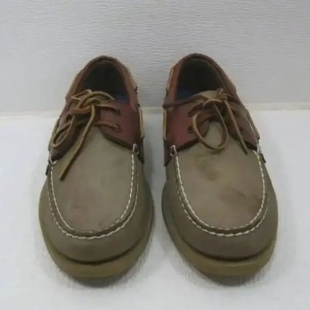 Sperry Top-Sider Two Tone Nubuck Leather Comfort Deck Boat Shoes Footwear 10 M